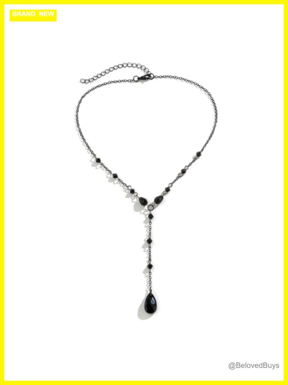 Gothic Blood Bead Teardrop Choker Y-Necklace Acrylic Copper Chain Punk